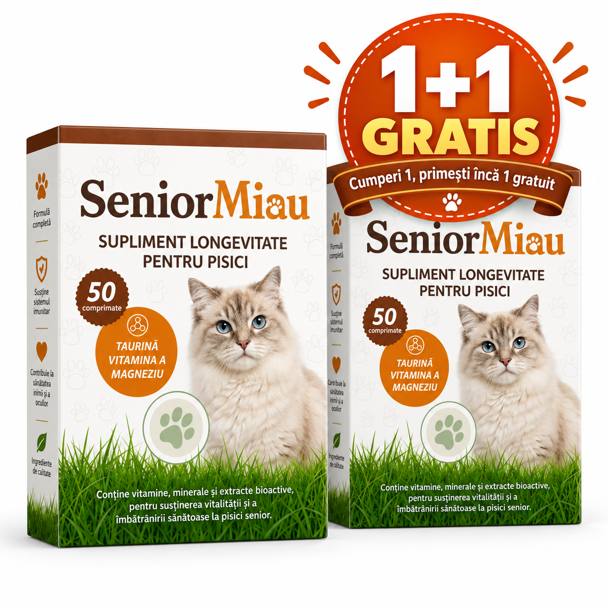 SeniorMiau - Supliment Longevitate pentru Pisici